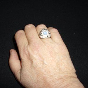 Judith Ripka Blue Opal Heart Ring~Size 8